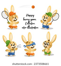 juego de conejo feliz. para abrir el Navegador. ilustración vectorial