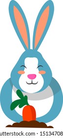 Happy bunny, illustration, vector on white background.