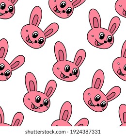 happy bunny pet seamless pattern textile print. Great for summer vintage fabric, scrapbooking, wallpaper, giftwrap. repeat pattern background design