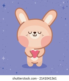 happy bunny poster with stars