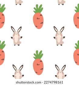 happy  bunny rabbit seamless pattern 