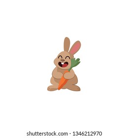 happy bunny sitting vector symbol on a white background