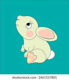Happy bunny, vectorized illustration for backgrounds