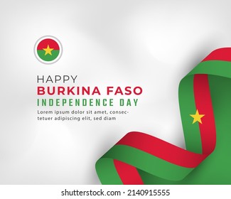 Happy Burkina Faso Independence Day August 5th Celebration Vector Design Illustration. Template for Poster, Banner, Advertising, Greeting Card or Print Design Element