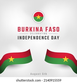 Happy Burkina Faso Independence Day August 5th Celebration Vector Design Illustration. Template for Poster, Banner, Advertising, Greeting Card or Print Design Element