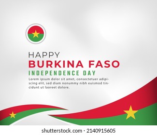 Happy Burkina Faso Independence Day August 5th Celebration Vector Design Illustration. Template for Poster, Banner, Advertising, Greeting Card or Print Design Element