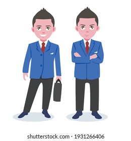 Happy Business Boy Vector Illustration