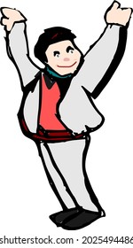 Happy Business Man Isolated People Vector