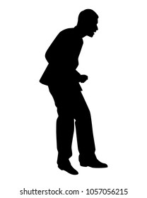 Happy business man silhouette vector