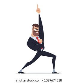 Happy Business Man. Vector character design.