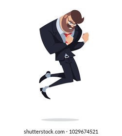 Happy Business Man. Vector character design.