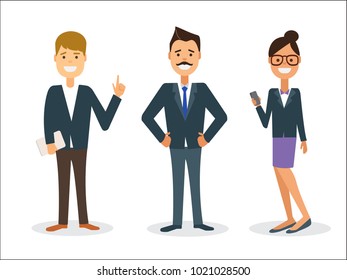 happy business people standing on a white background. Businessman team/