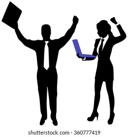 happy business people - winners