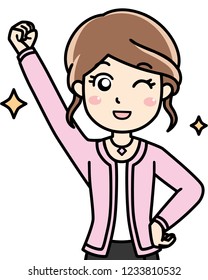 Happy business woman hold hands up raised Arms.This can use for presentation, website, book, business card.