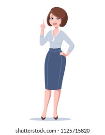 Happy Business Woman Smile Vector Illustration Stock Vector (Royalty ...