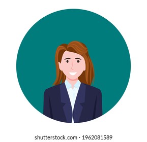 Happy business women avatar in a circle
