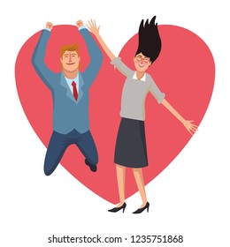 Happy business workers
