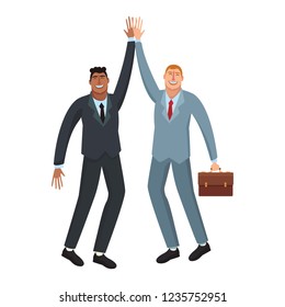 Happy business workers