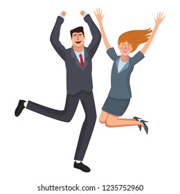 Happy business workers