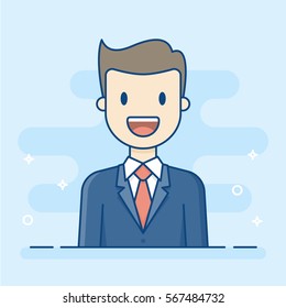 Happy Businessman. Business Illustration.