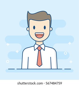 Happy Businessman. Business Illustration.