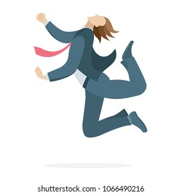 Happy Businessman Concept Jumping Business Man Stock Vector (Royalty ...