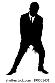 happy businessman dancing, vector