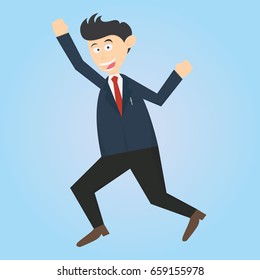 happy businessman expression cartoon vector illustration