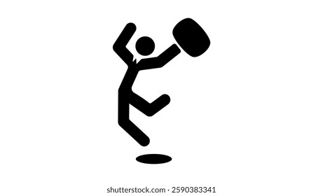 happy Businessman figure , black isolated silhouette