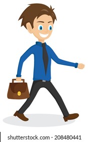 Happy Businessman Go To Work