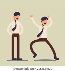 happy businessman icon business life success character