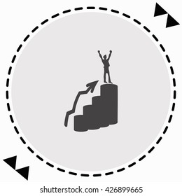 Happy businessman icon Flat Design. Isolated Illustration.