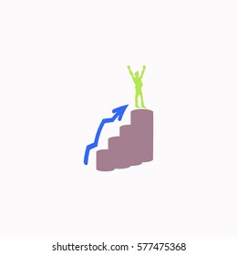 Happy businessman  icon Vector design. Colored illustration.