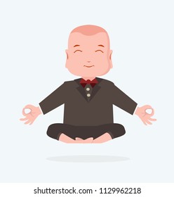 Happy businessman  meditating  yoga