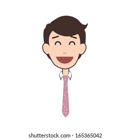 Happy businessman over isolated background. Vector design.