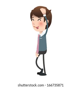 Happy businessman over isolated background. Vector design. 