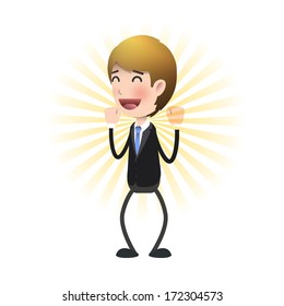 Happy businessman over isolated background. Vector design. 