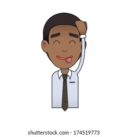 Happy businessman over isolated background. Vector design. 