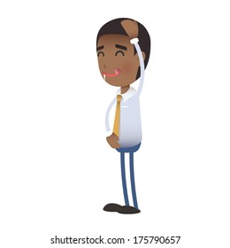 Happy businessman over isolated background. Vector design. 