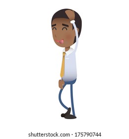 Happy businessman over isolated background. Vector design. 