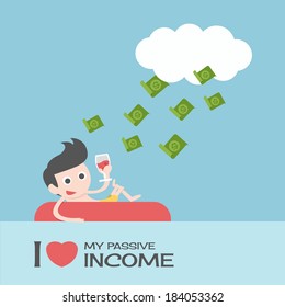 happy businessman with passive income