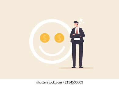 A happy businessman in a suit with his arms crossed. Optimistic mindset or good attitude to success in work.