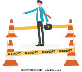 Happy businessman take a break in Coffee Zone, Coffee time break, Recharge the coffee,Vector illustration

