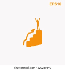 Happy businessman vector icon