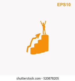 Happy businessman vector icon