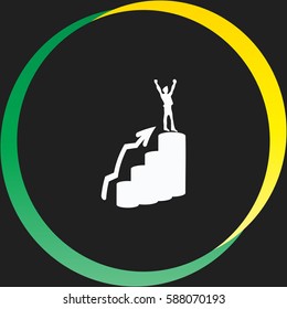 Happy businessman vector  icon