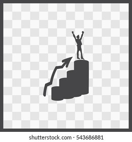 Happy businessman vector icon. Isolated illustration. Business picture.