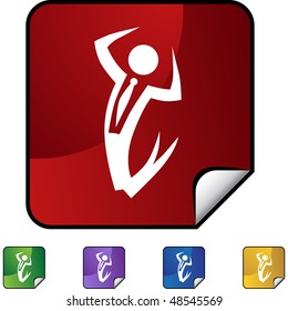 Happy businessman web button isolated on a background