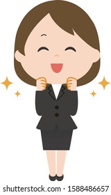  a happy businesswoman.