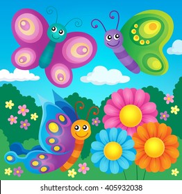 Happy butterflies theme image 4 - eps10 vector illustration.